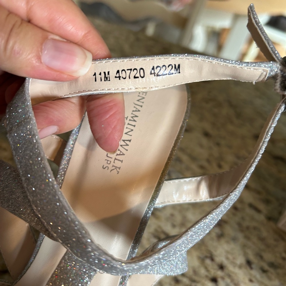 Benjamin Walk Silver Glitter Platform Sandals - image 4